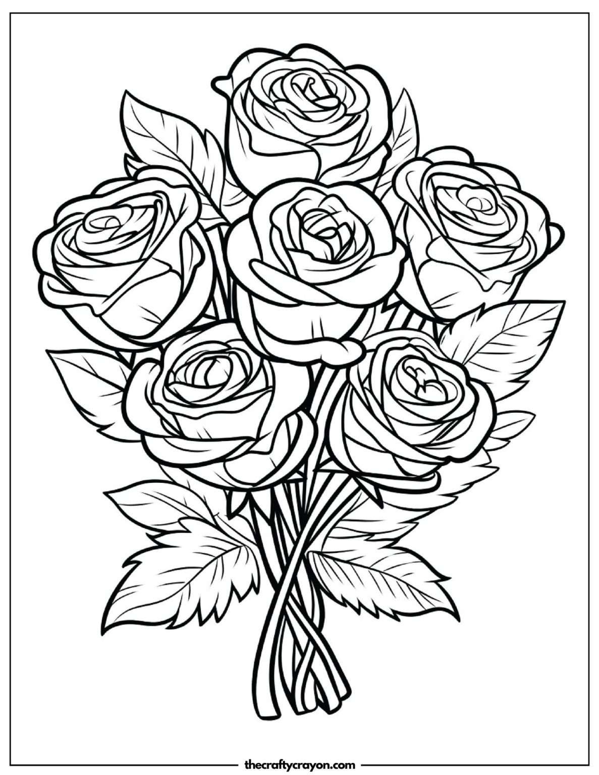 Roses Coloring Pages (Free Printable PDFs)