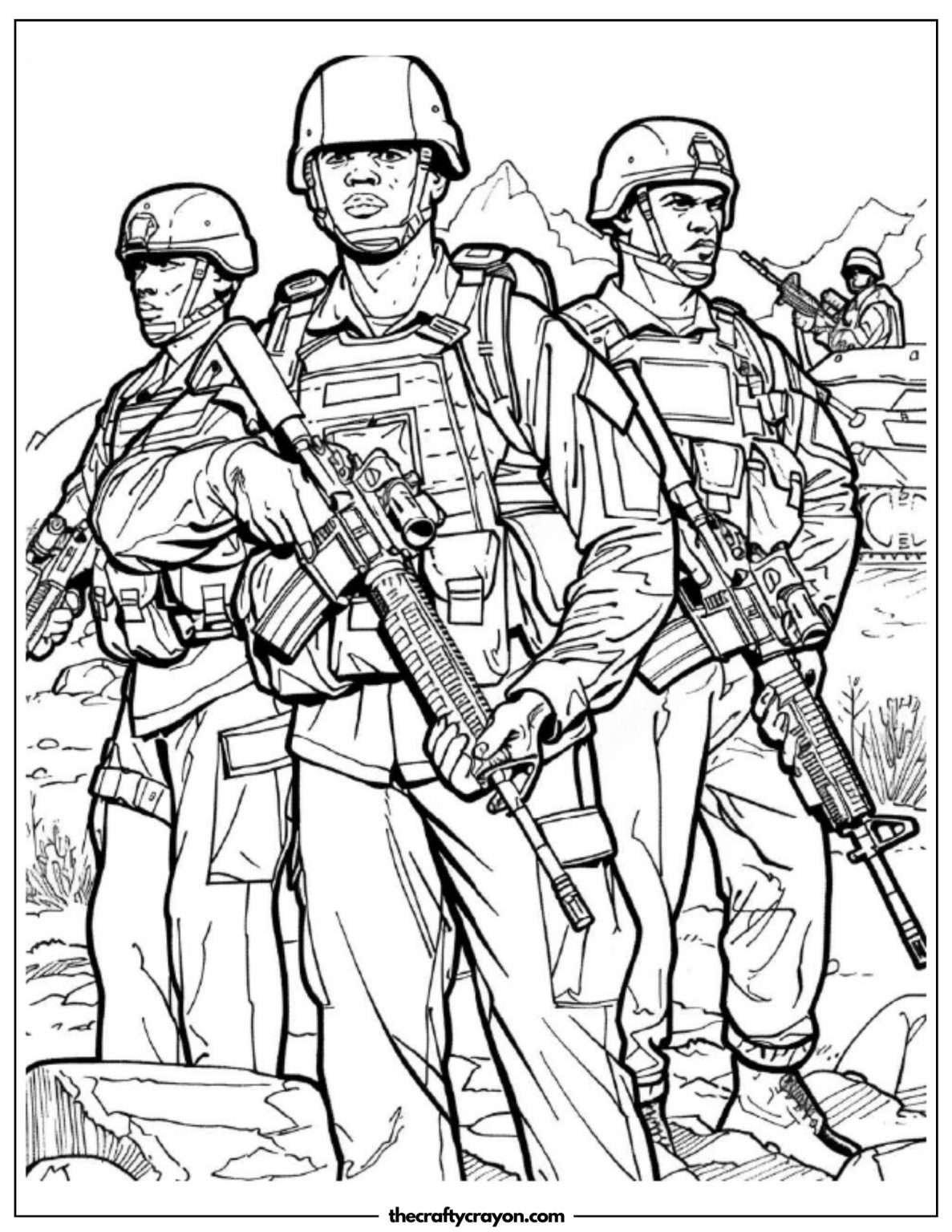 Army Coloring Pages (Free Printable PDFs)
