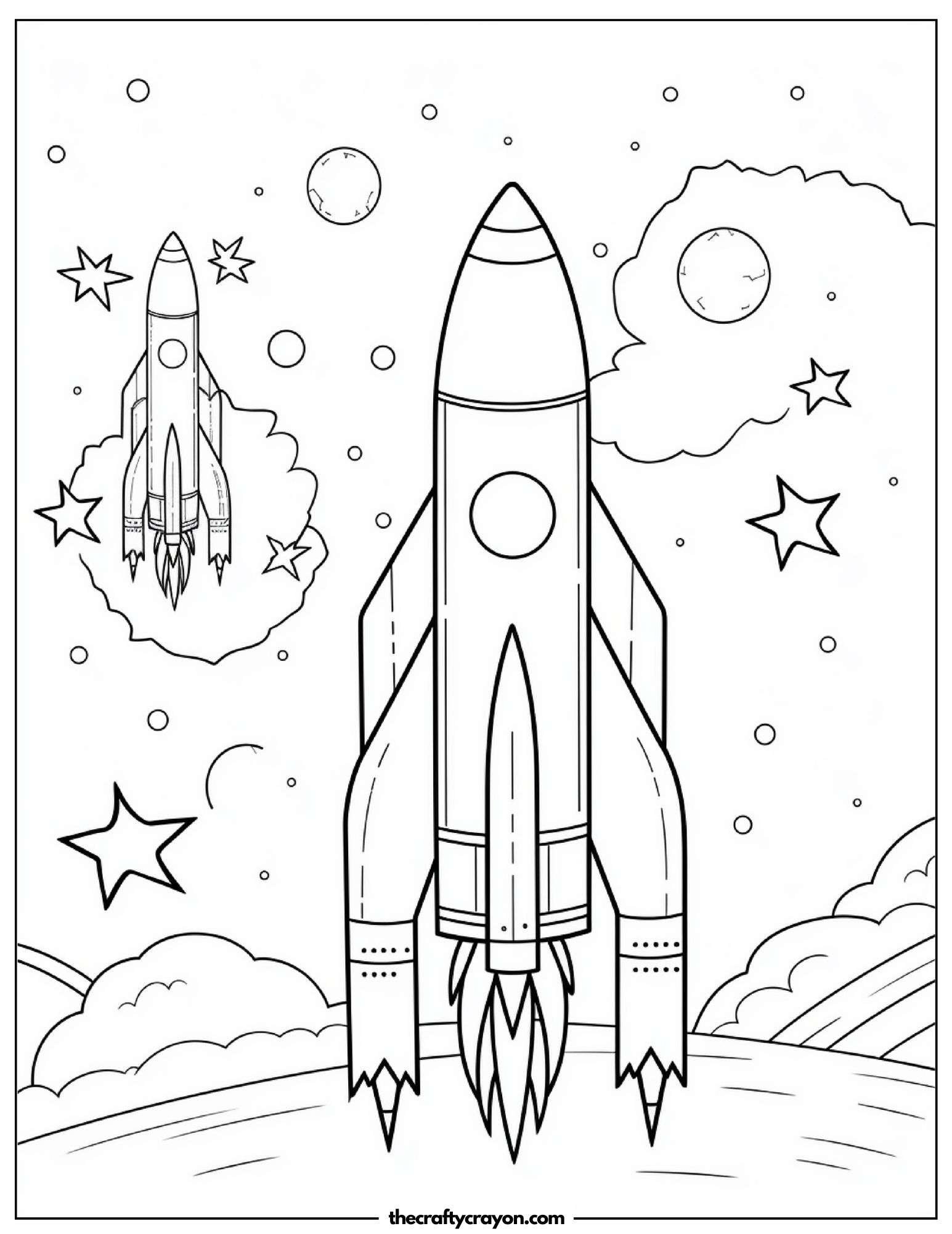 Two Rocket Ships In Space