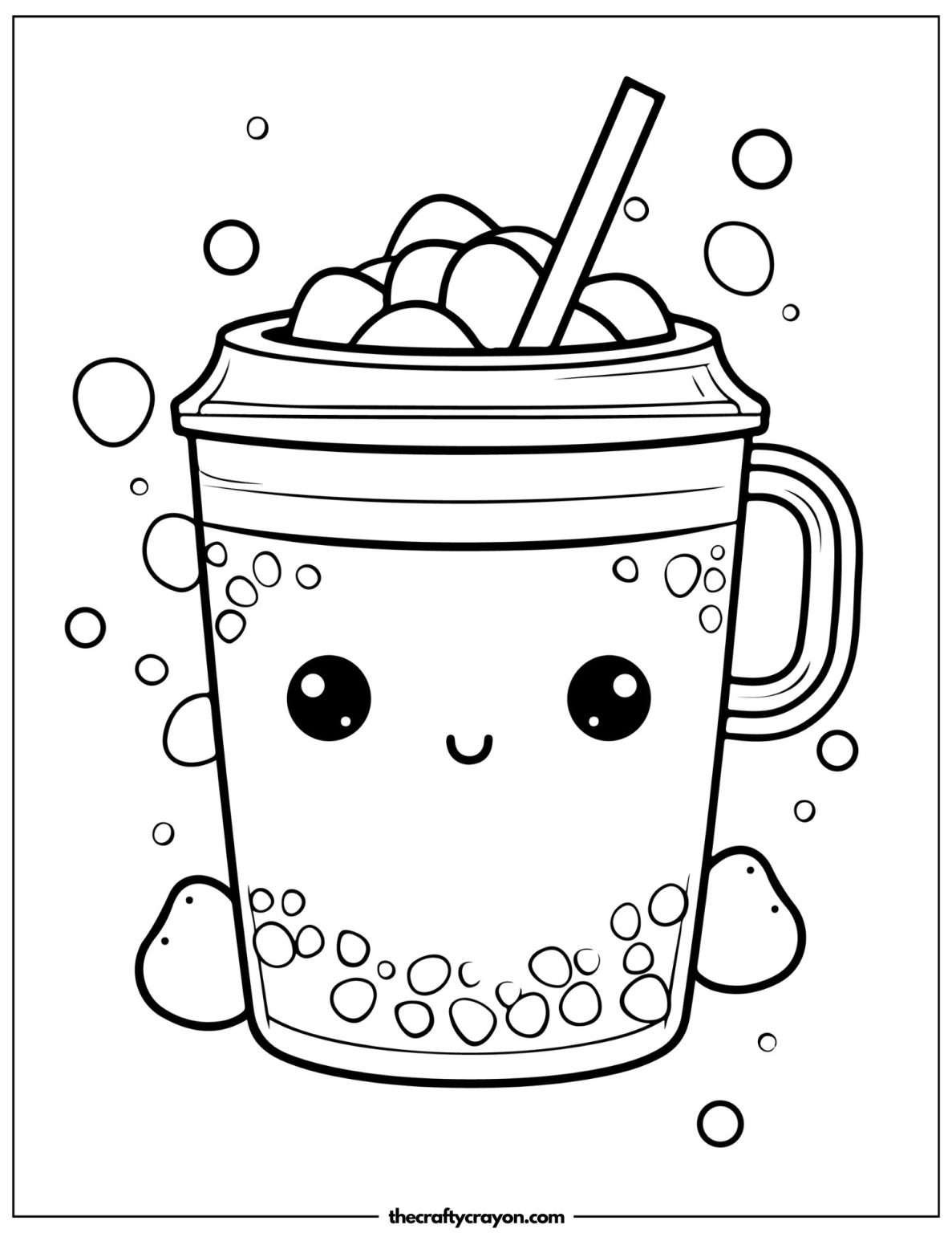 Boba Tea Coloring Pages (Free Printable PDFs)