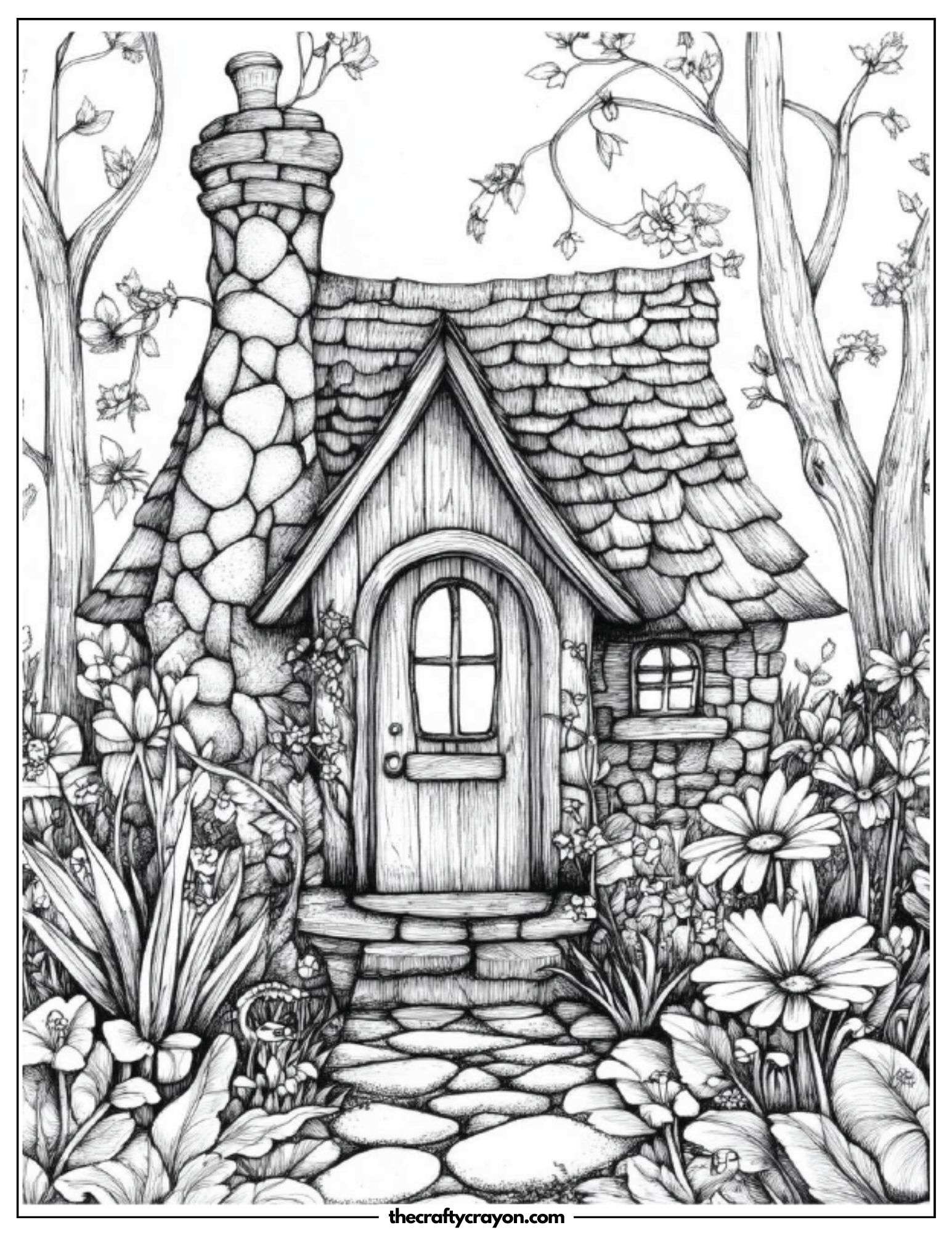 Whimsical Fairy Cottage with Stone Steps
