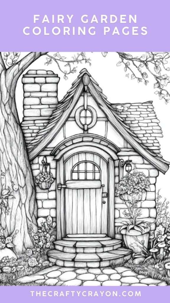fairy garden coloring page fairy garden coloring page