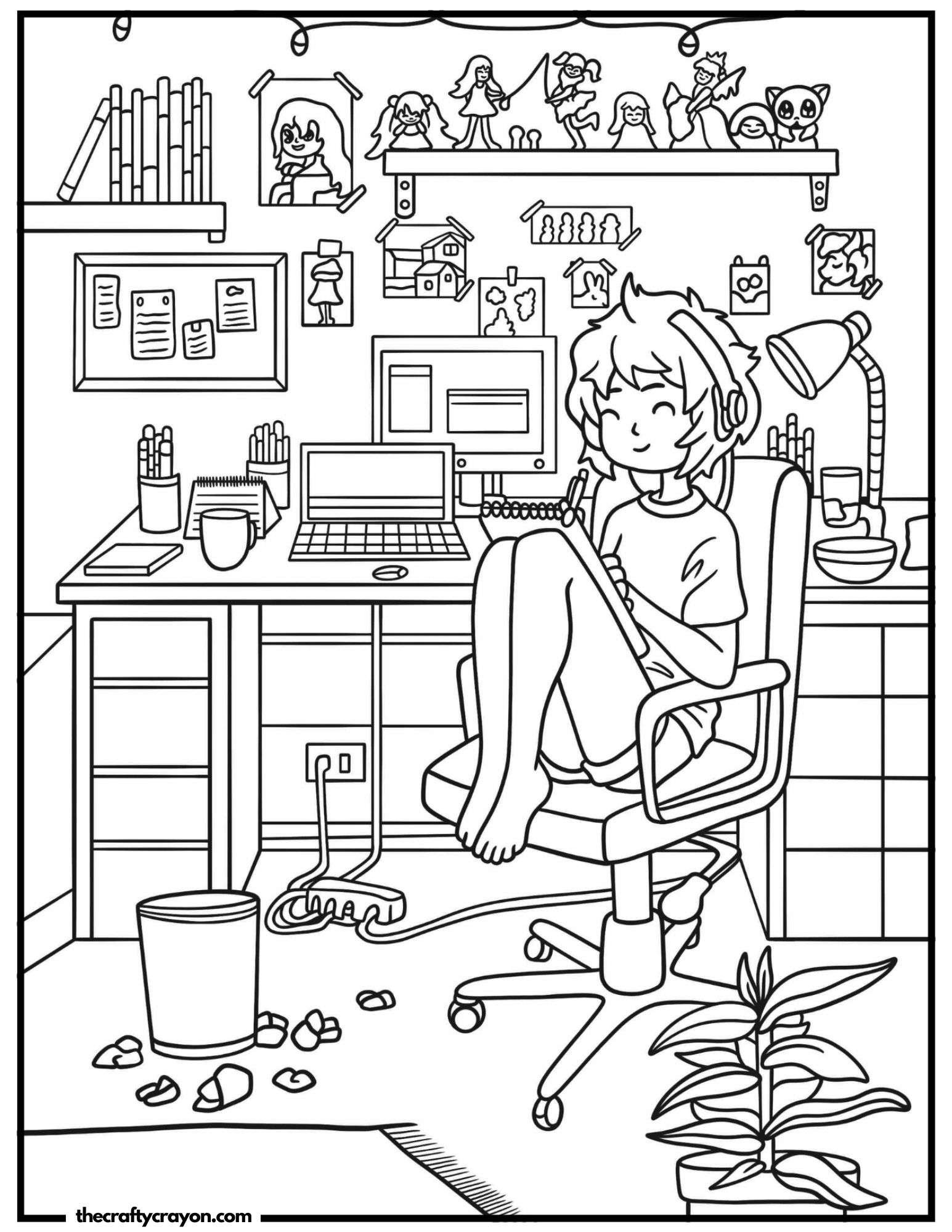 A creative workspace with a digital artist at work