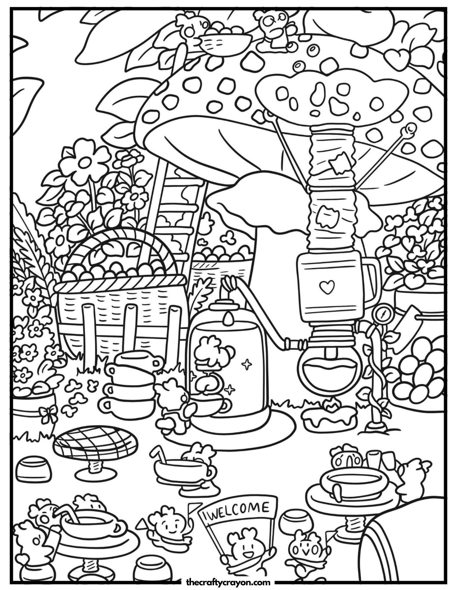 A magical forest café run by tiny creatures