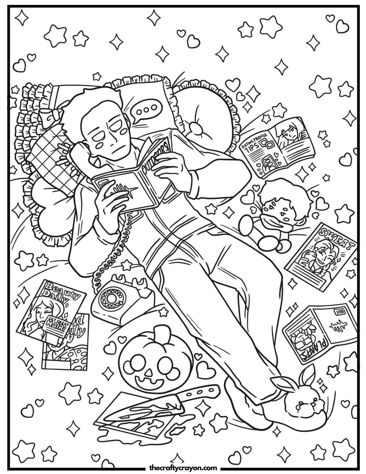 A nostalgic scene of a person reading in bed