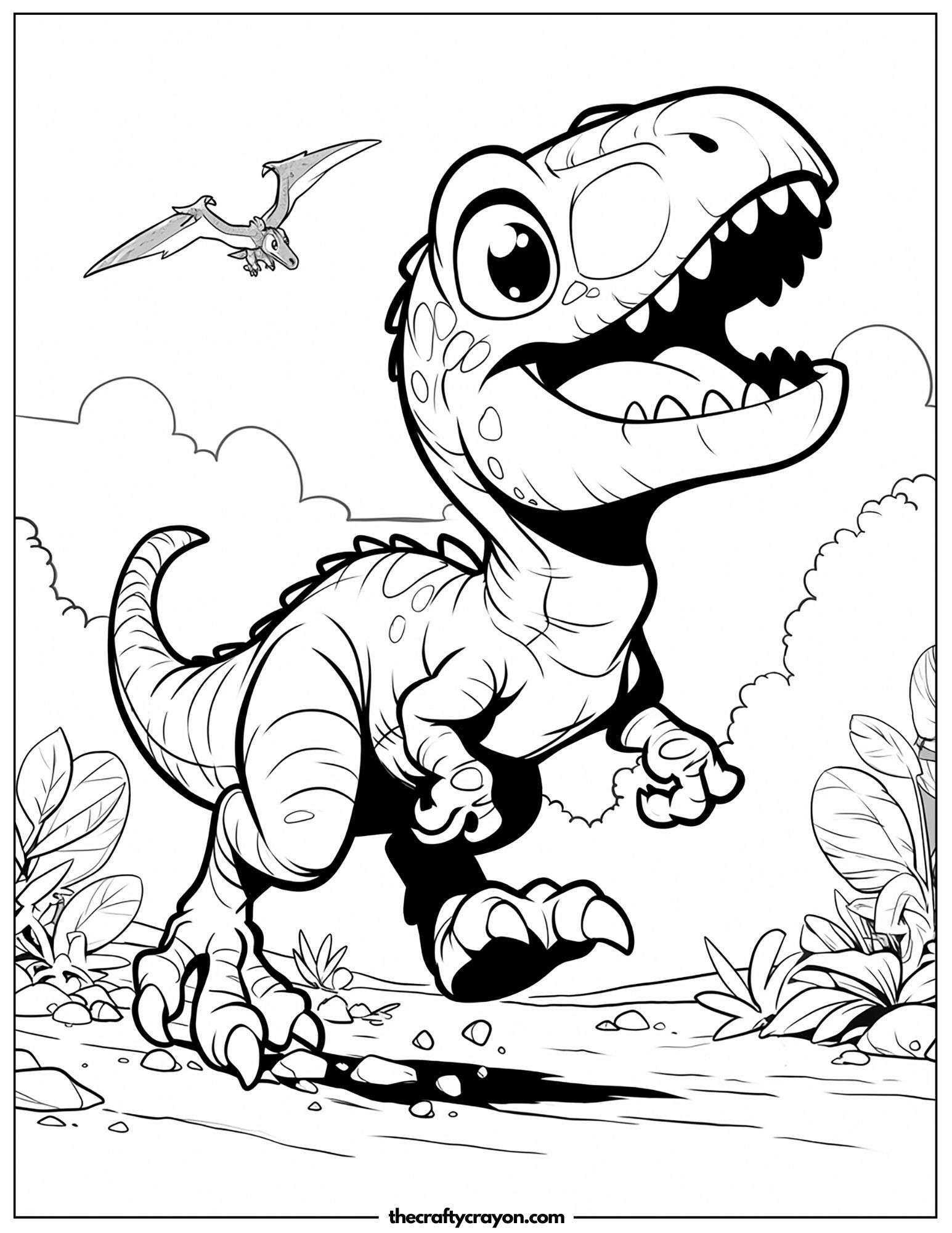 Baby T Rex Playing In The Grass