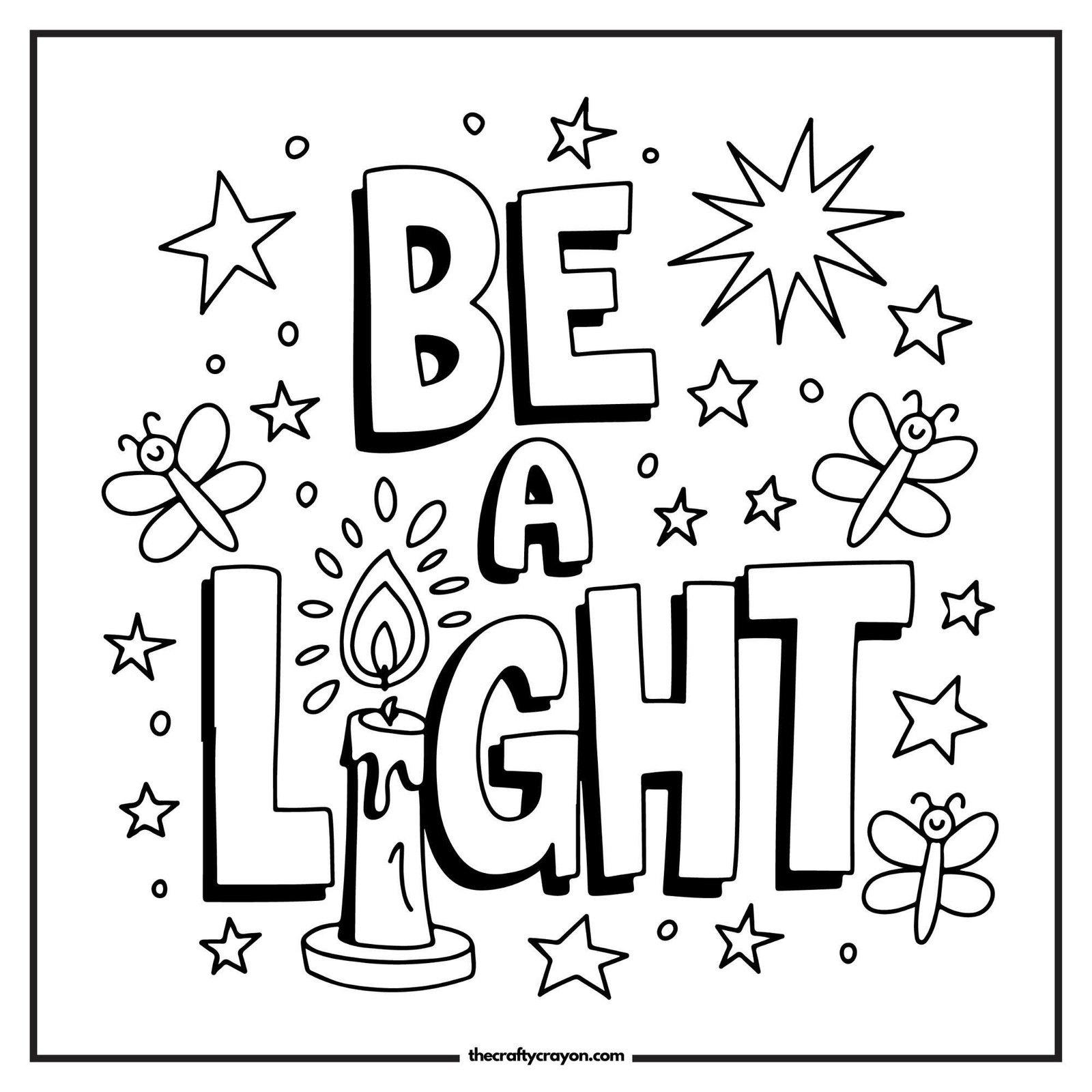 Be A Light Candle Coloring Page
