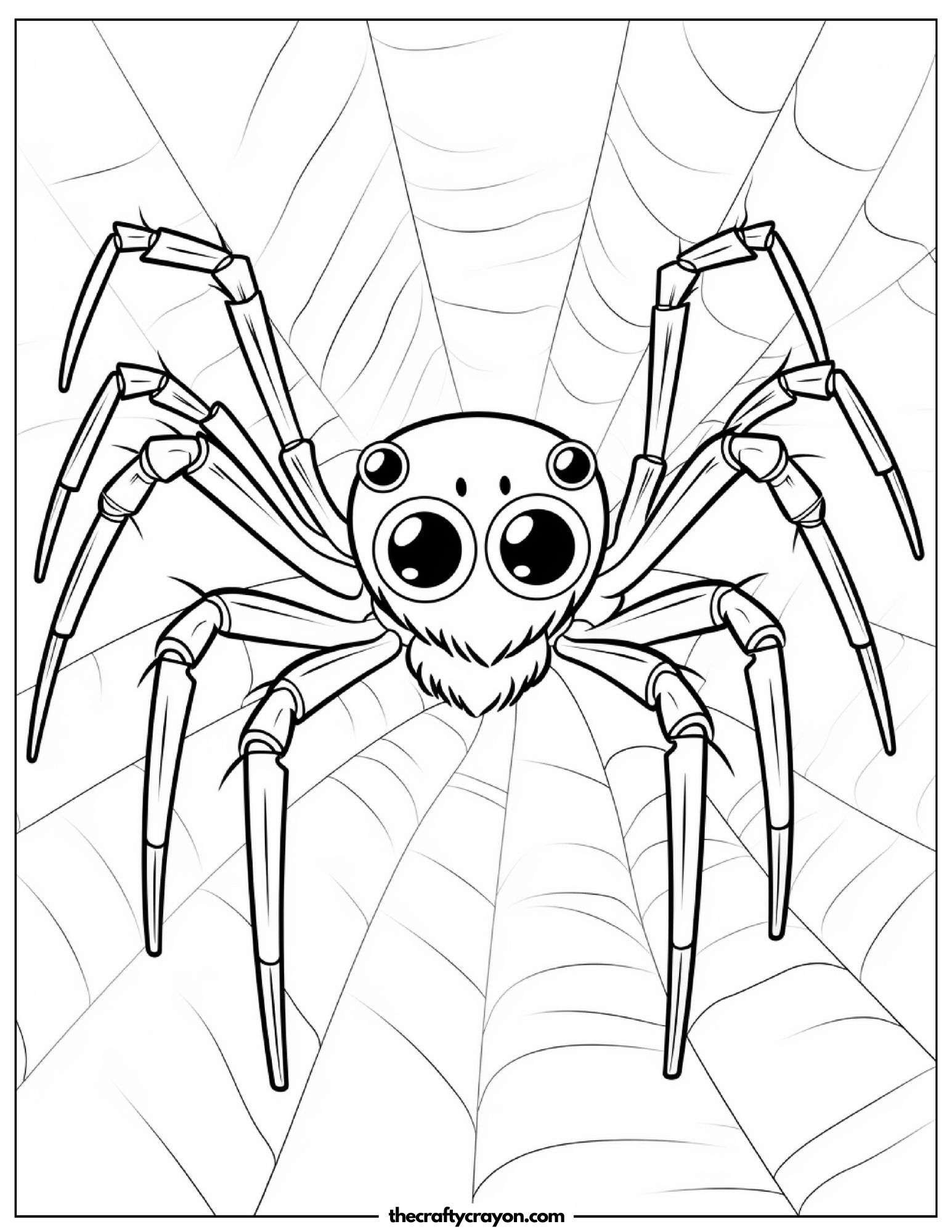 Big Eyed Spider Coloring Page