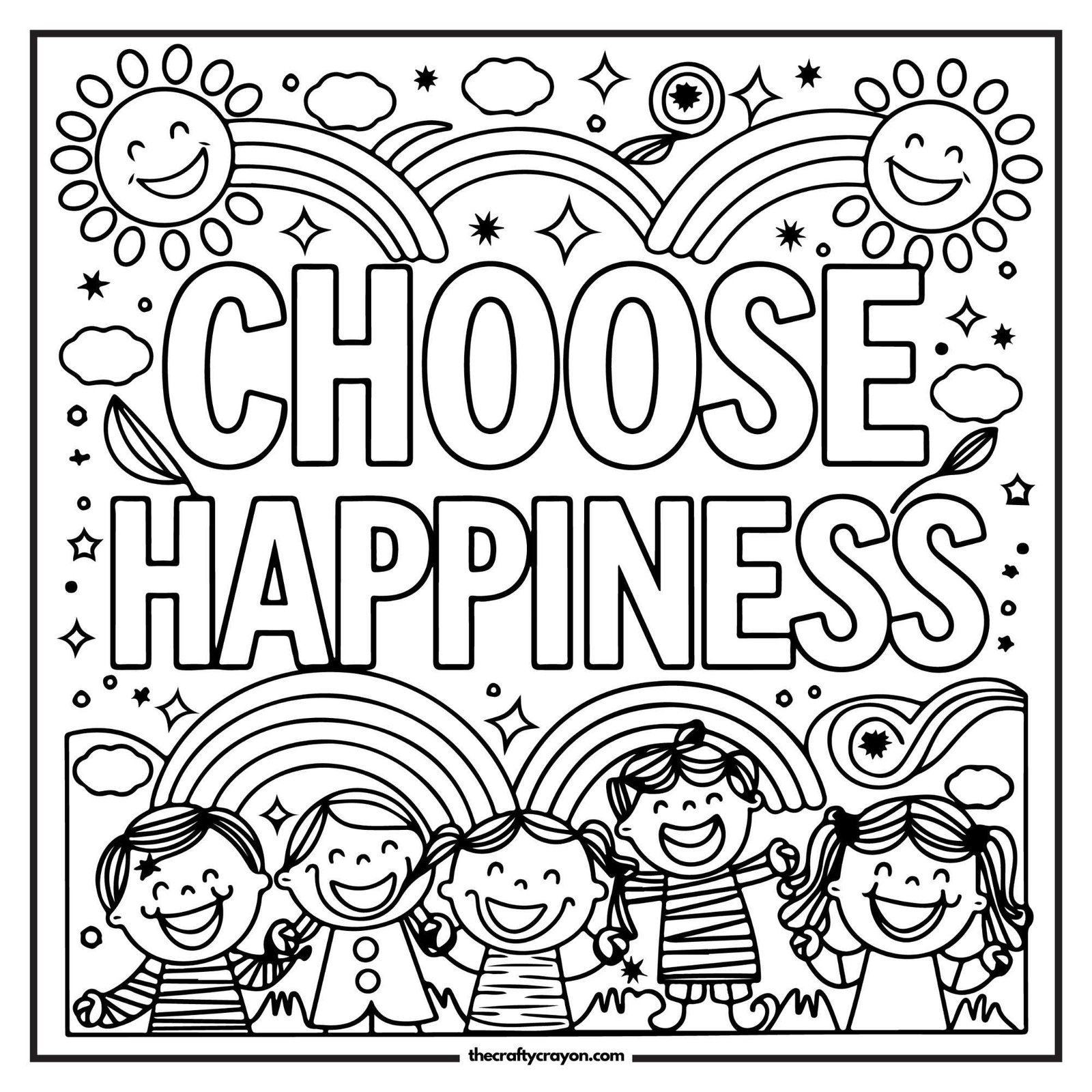 Choose Happiness Coloring Page