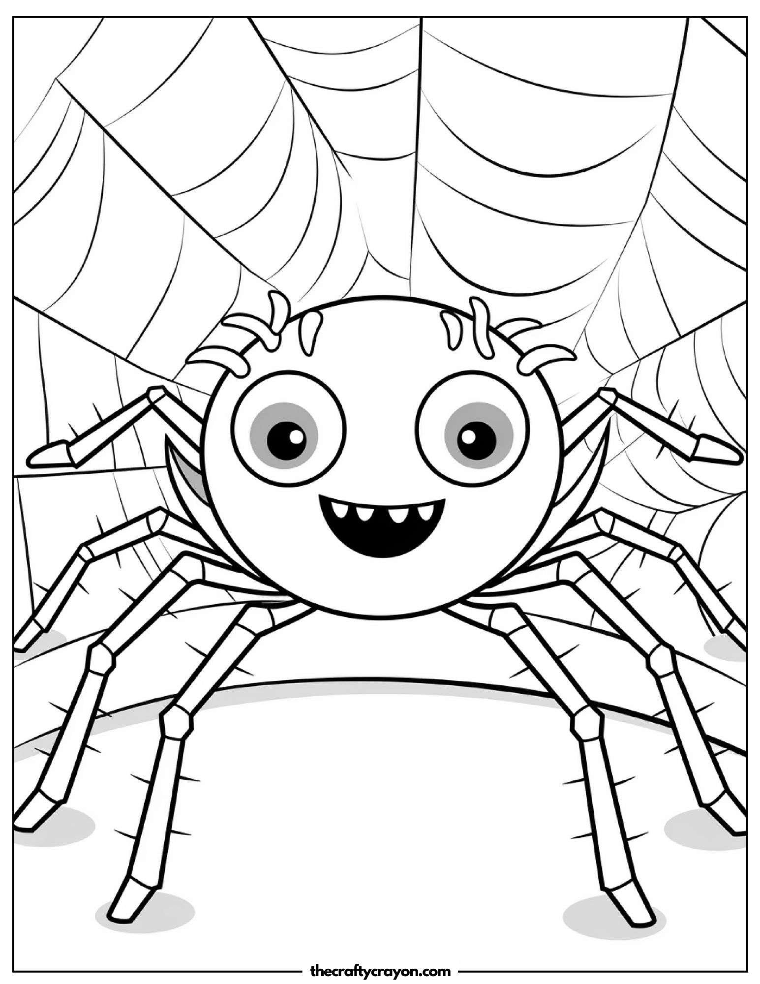 Cute Smiling Spider Coloring Page
