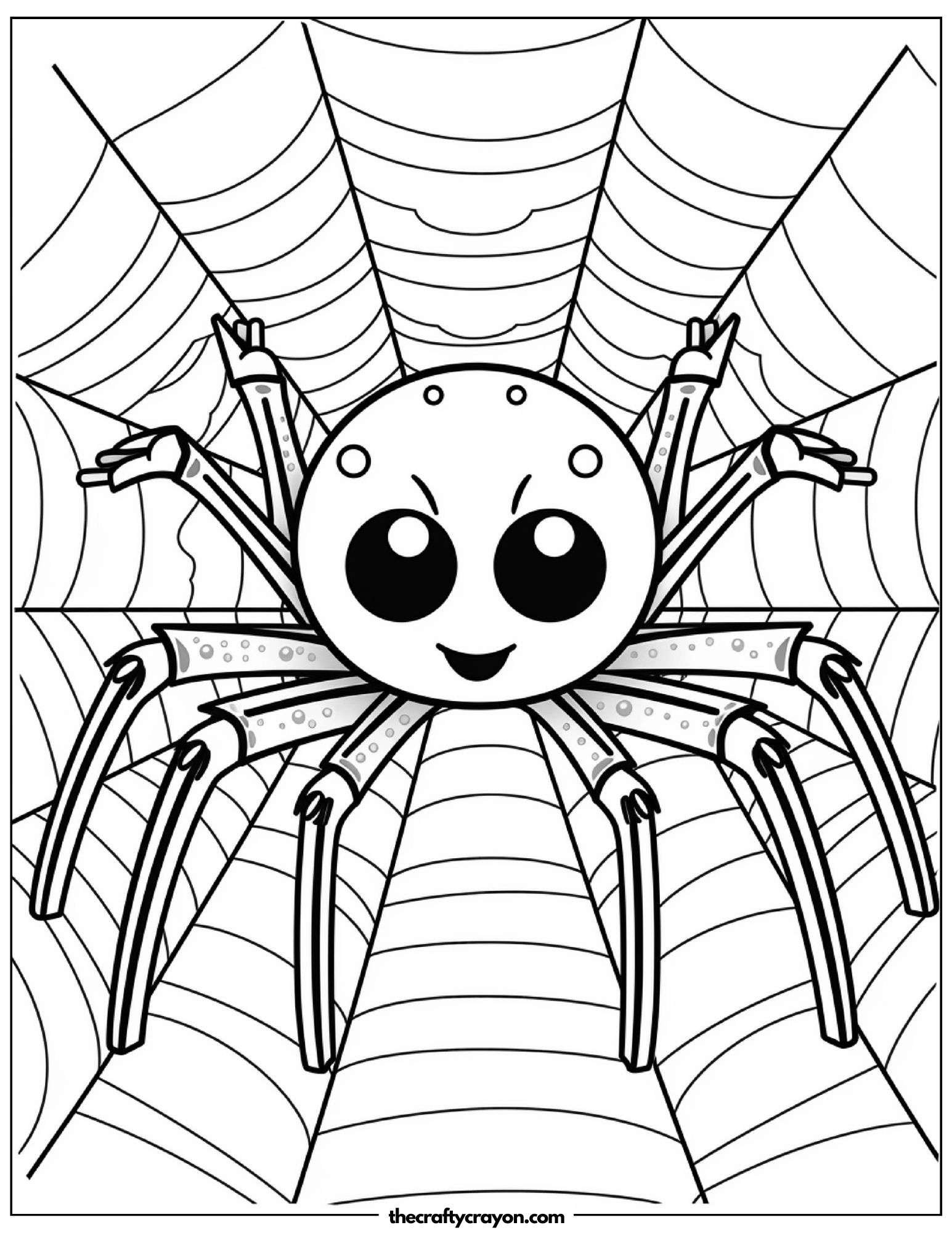 Cute Spider Web Coloring Page