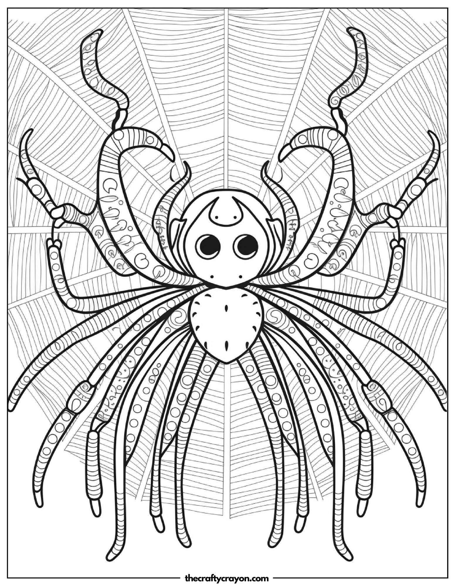 Detailed Spider Design Coloring Page