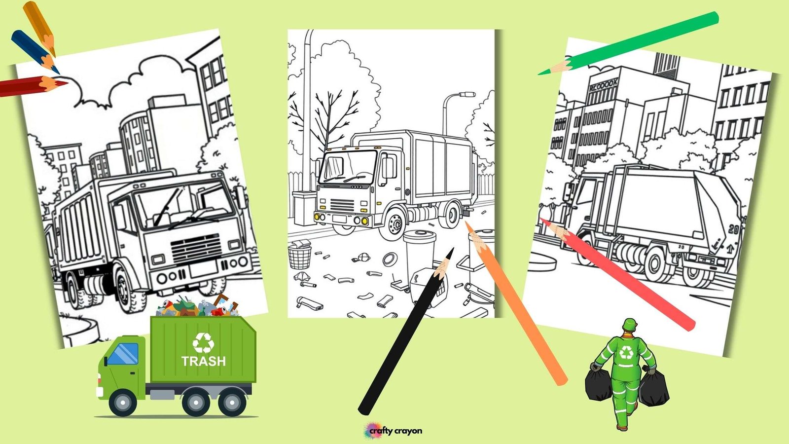 Garbage Truck Coloring Pages
