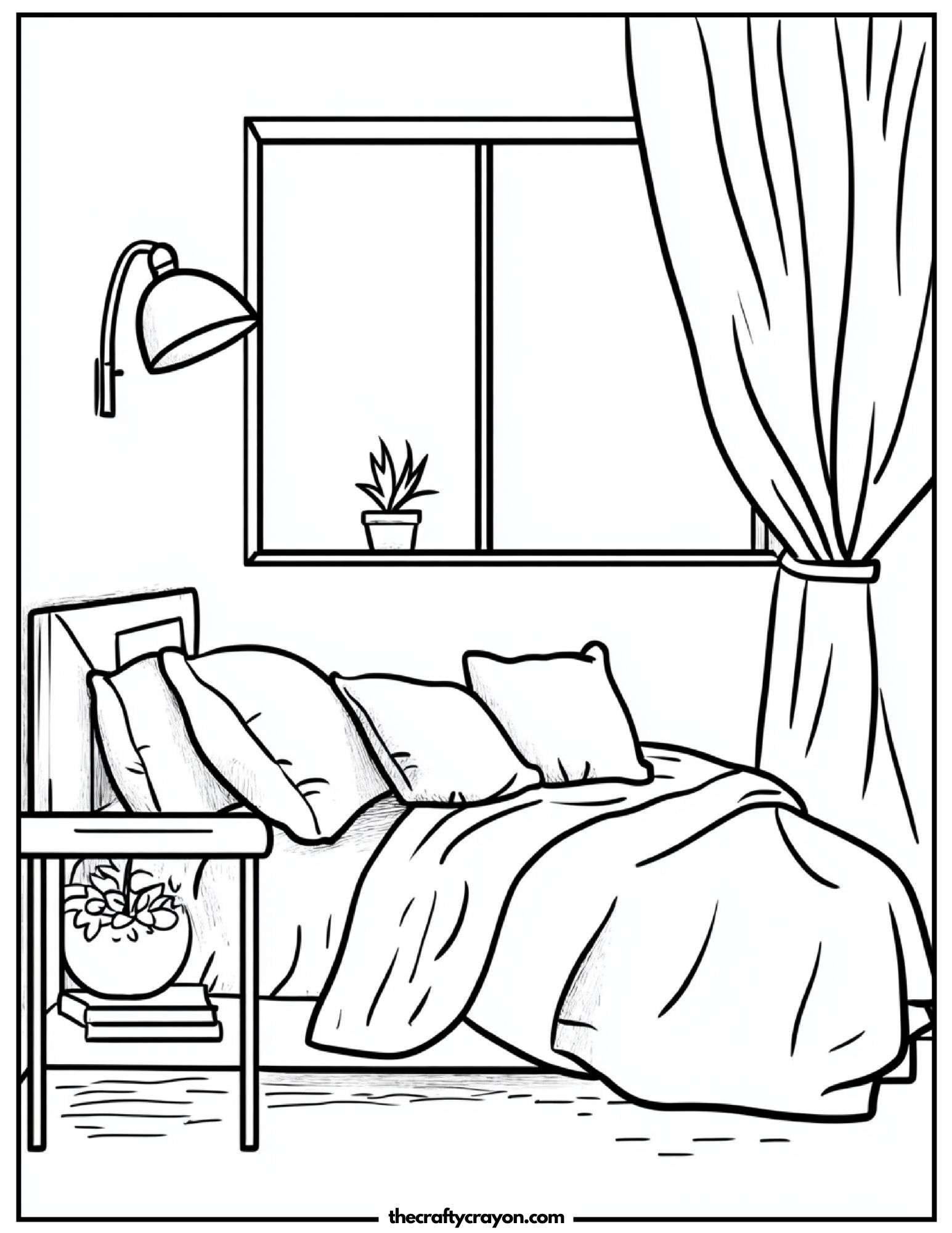 Minimalist bedroom with soft bedding