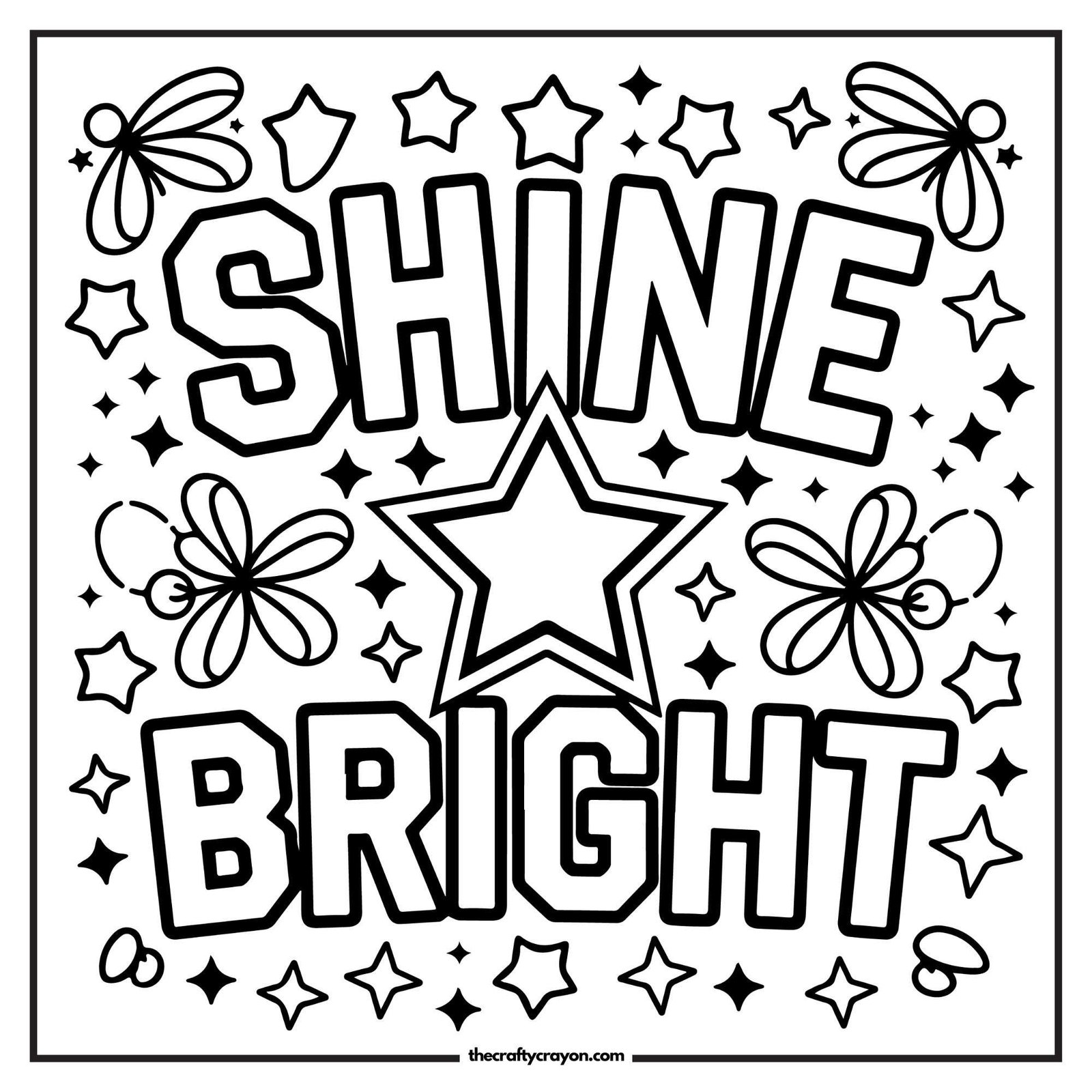 Shine Bright Star Coloring Page