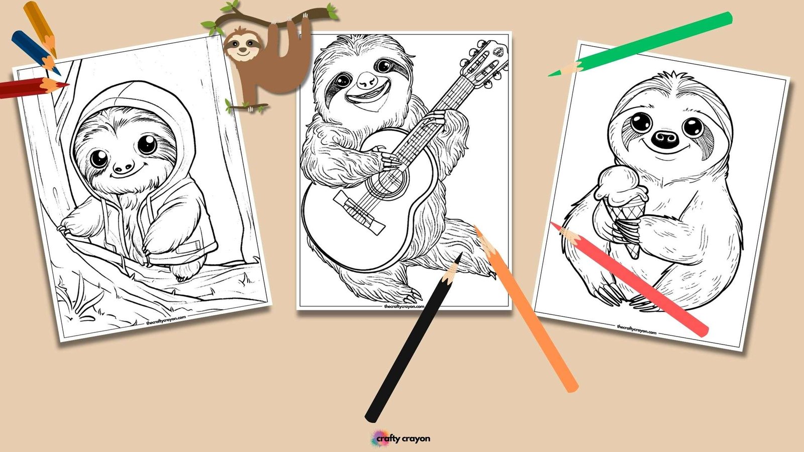 Sloth Coloring Pages
