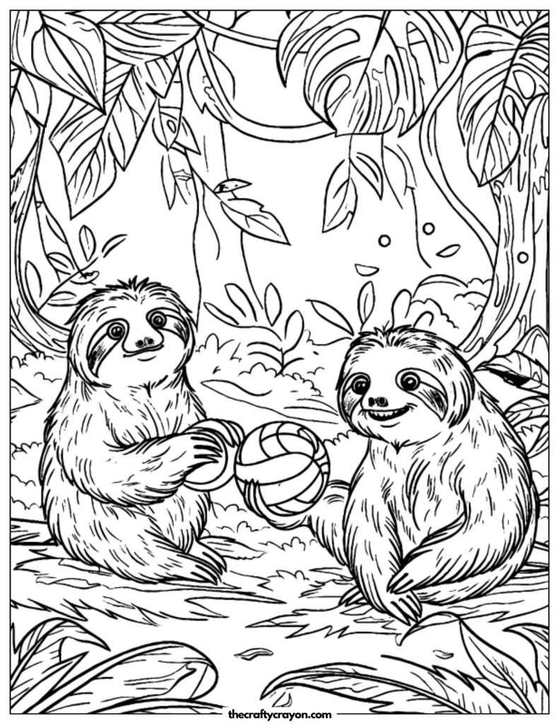 Sloth Coloring Pages (Free Printable PDFs)