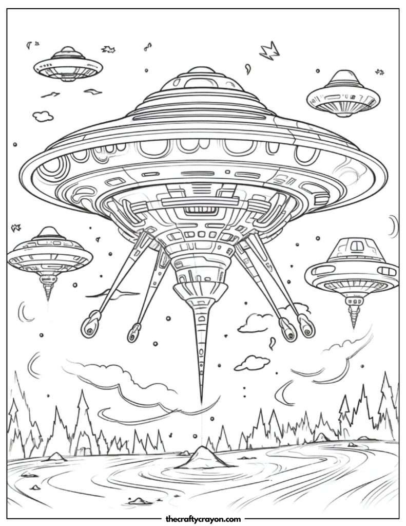Spaceship Coloring Pages (Free Printable PDFs)