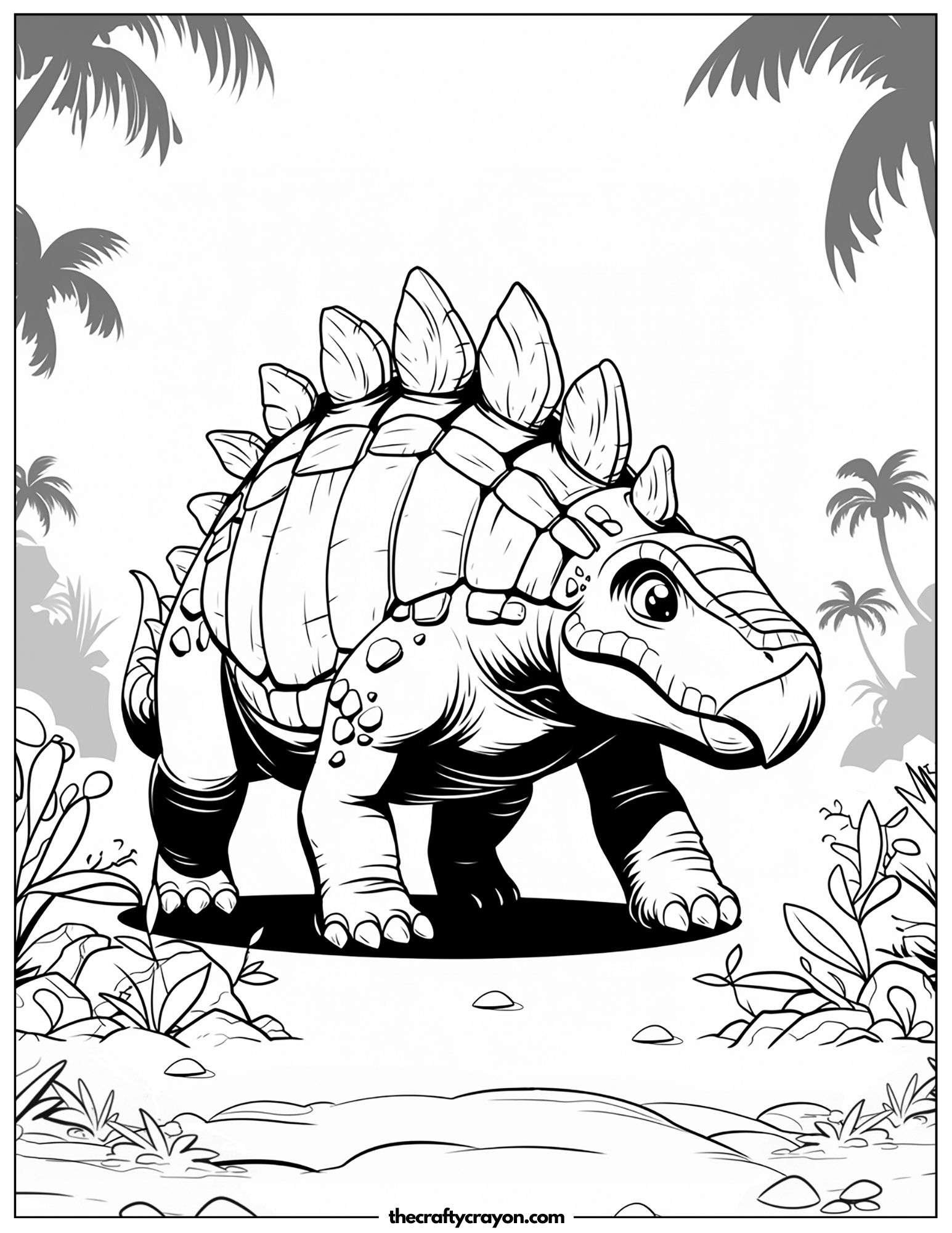 Stegosaurus Walking In The Forest