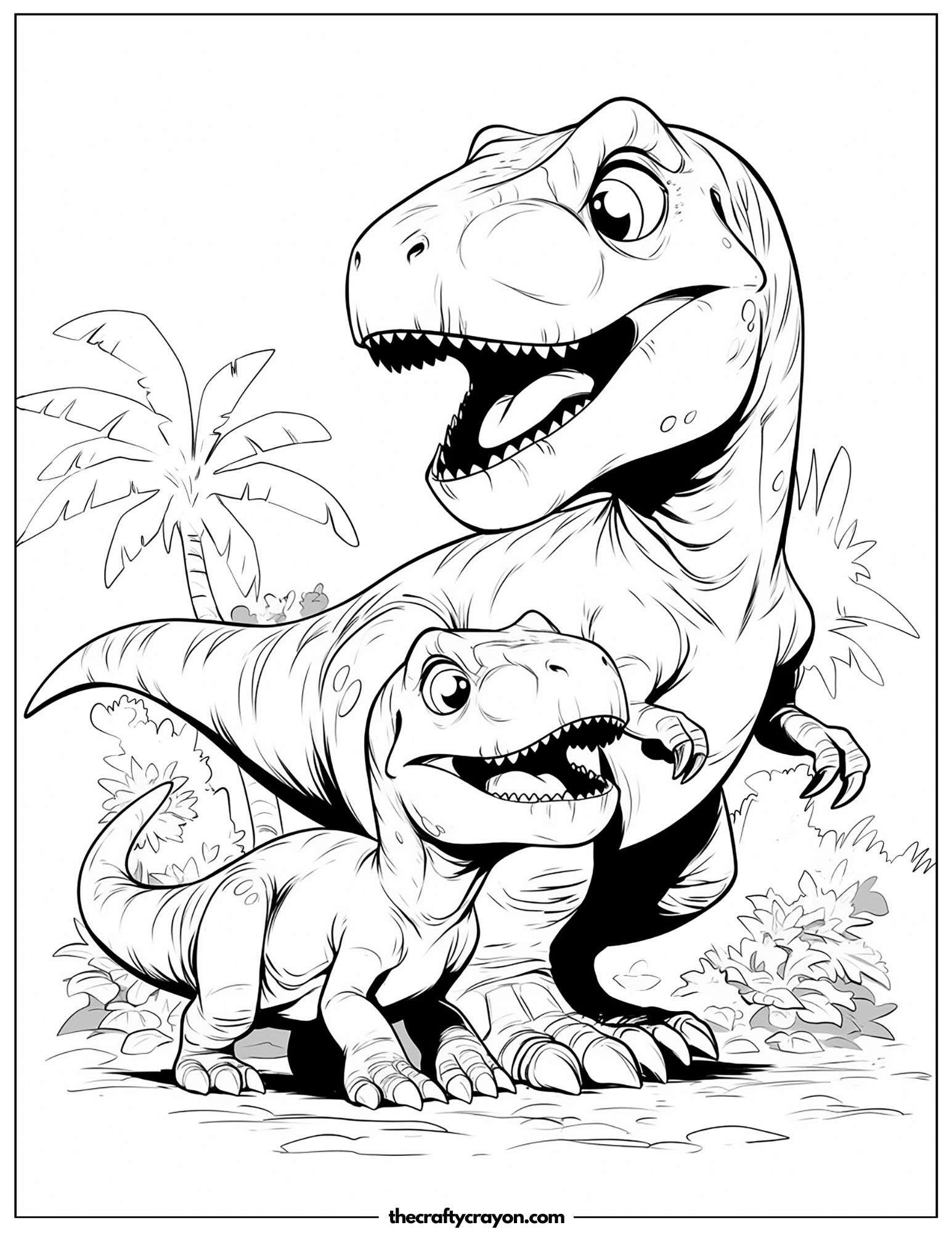 T Rex With Baby Dinosaur