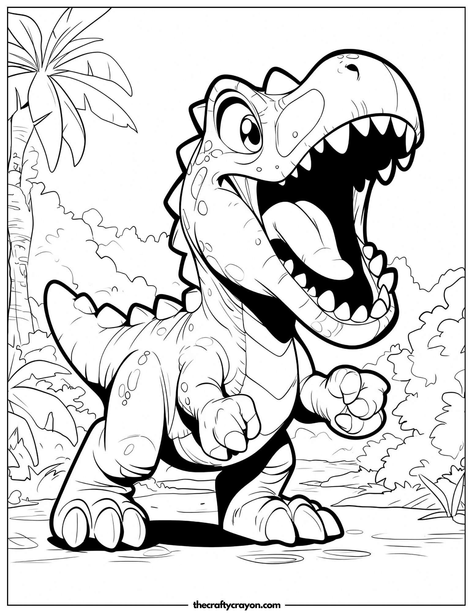 T Rex With Sharp Teeth Roaring