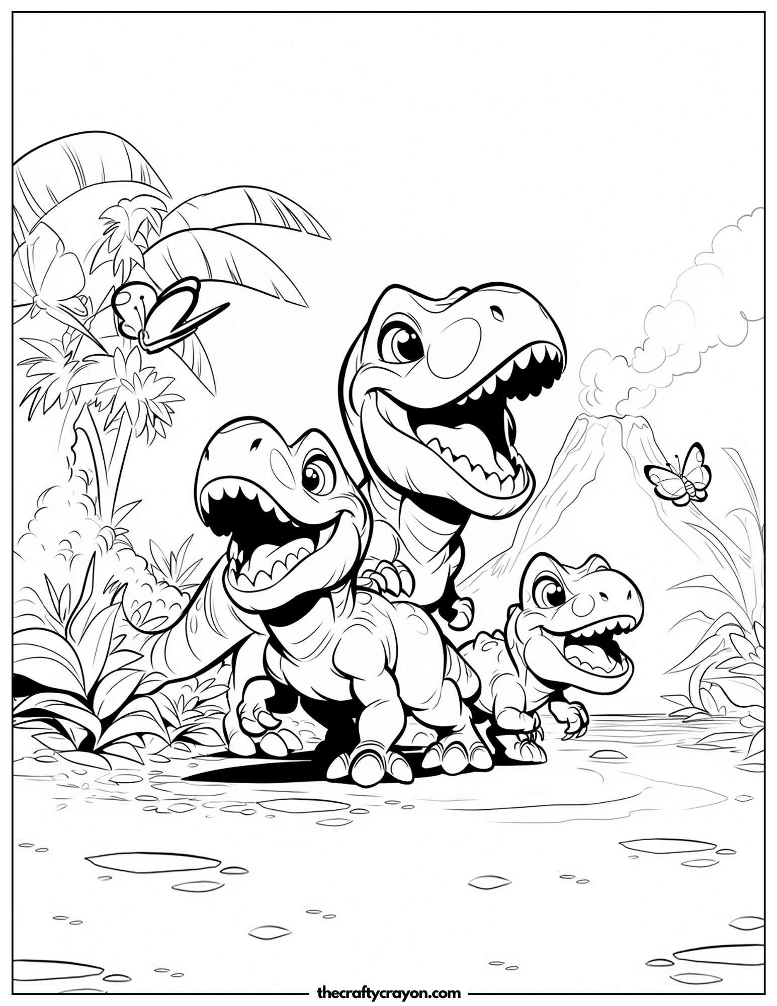 Three Baby T Rex Playing