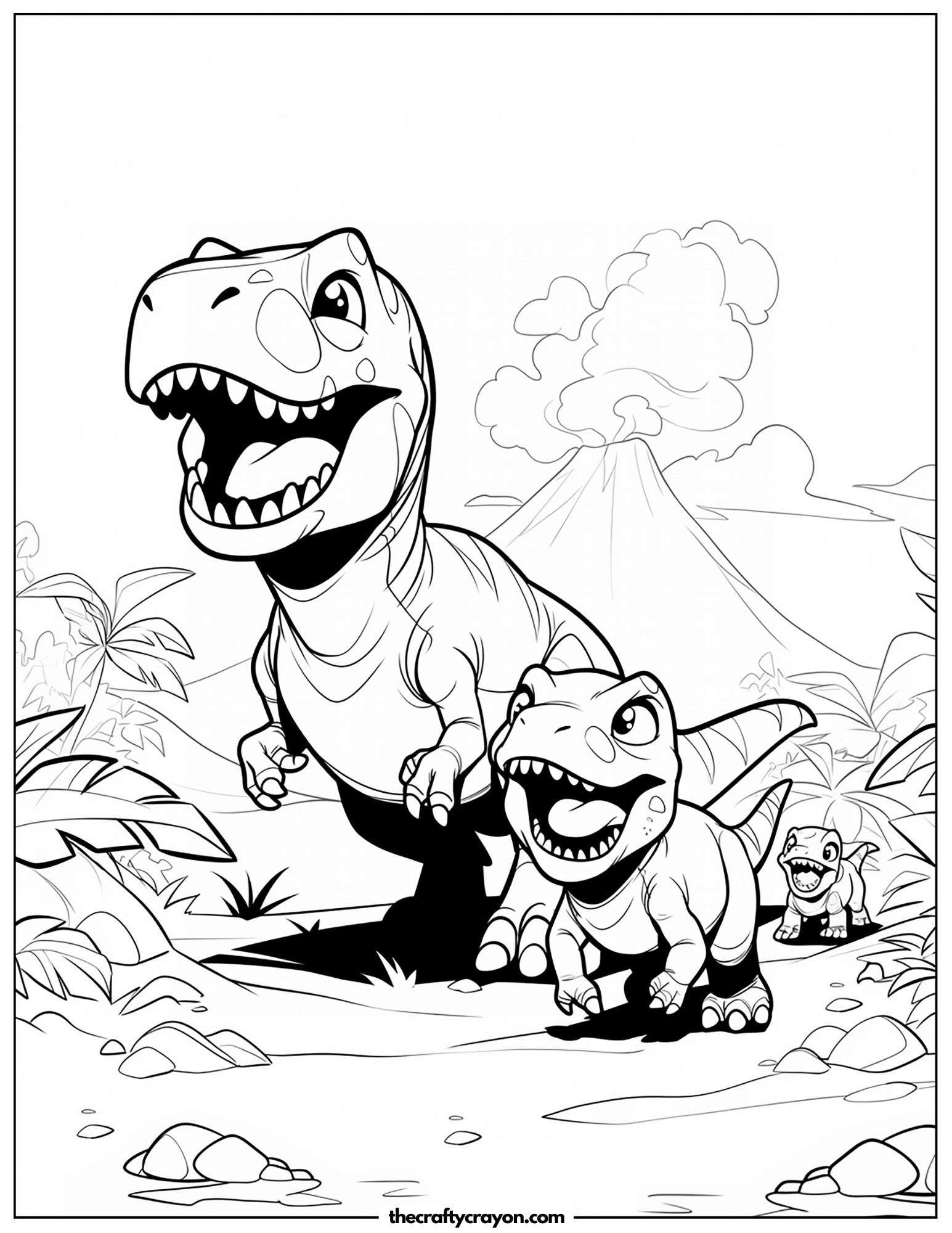 Three T Rex Running Together