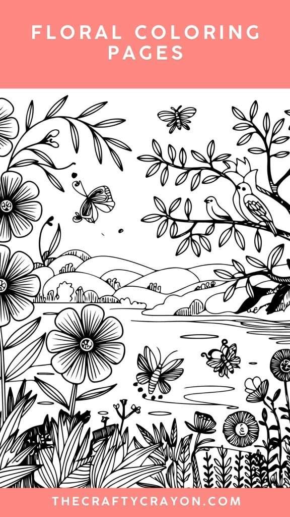 floral coloring sheet floral coloring sheet