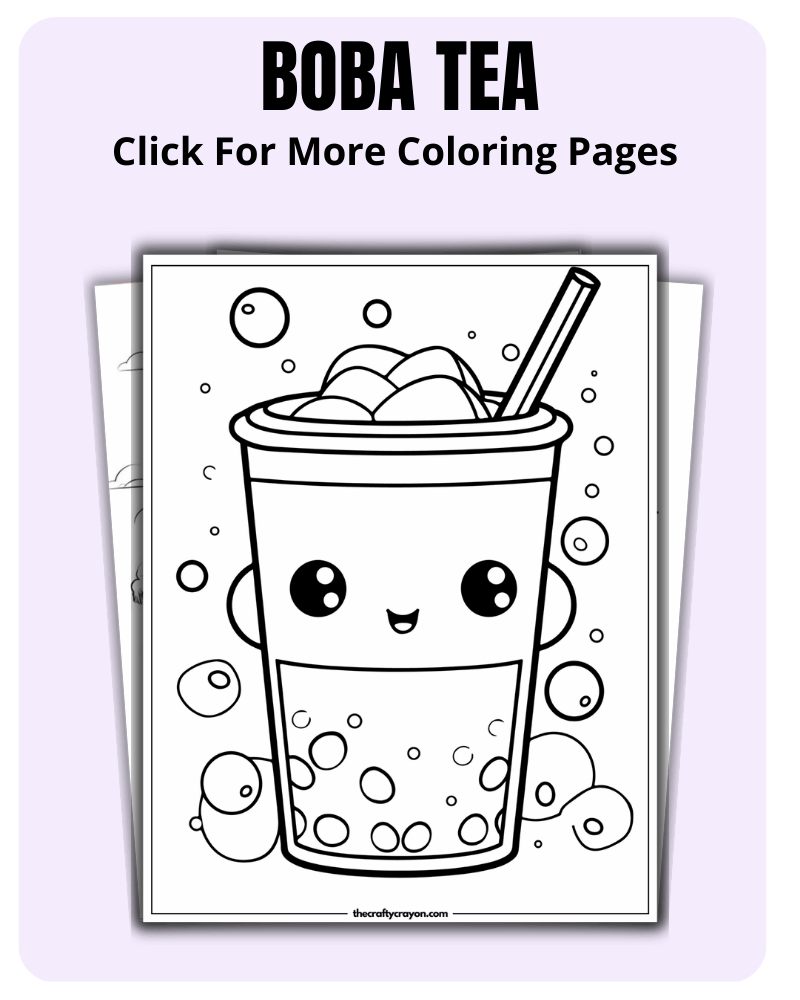Boba Tea Coloring Pages For Food