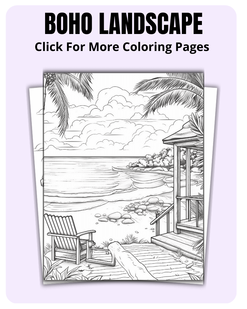 Boho Landscape Coloring Pages For Nature