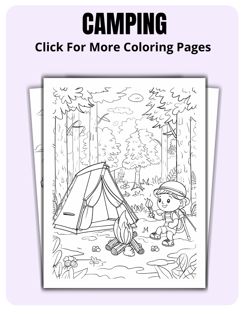 Camping Coloring Pages For Nature