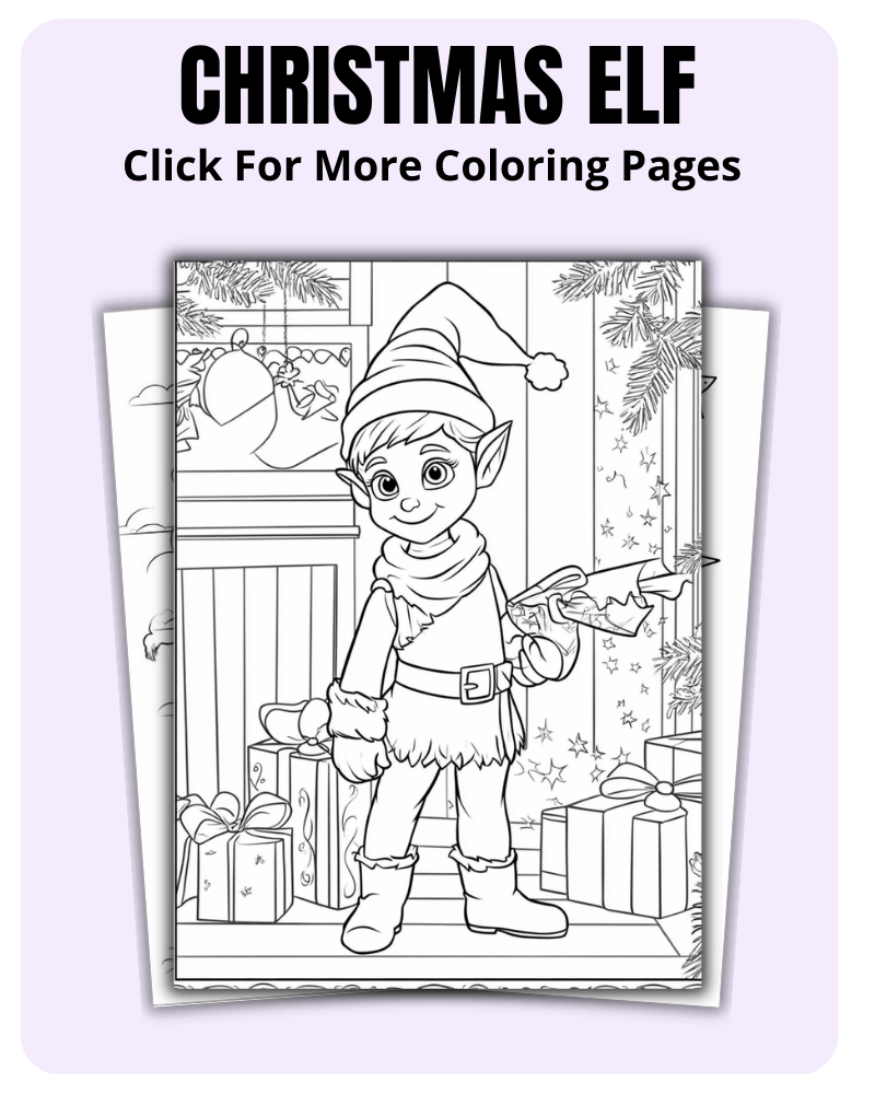 Christmas Elf Coloring Pages For Holidays