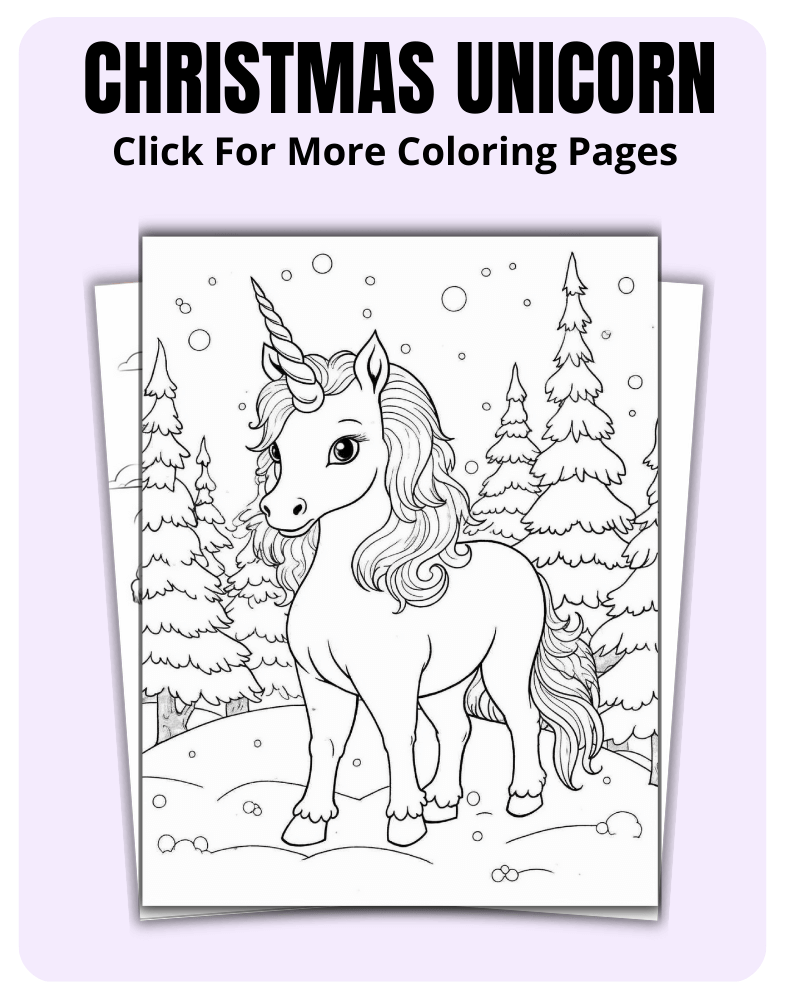 Christmas Unicorn Coloring Pages For Fantasy