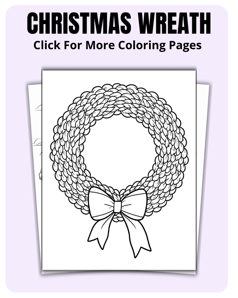 Christmas Wreath Coloring Pages For Holidays