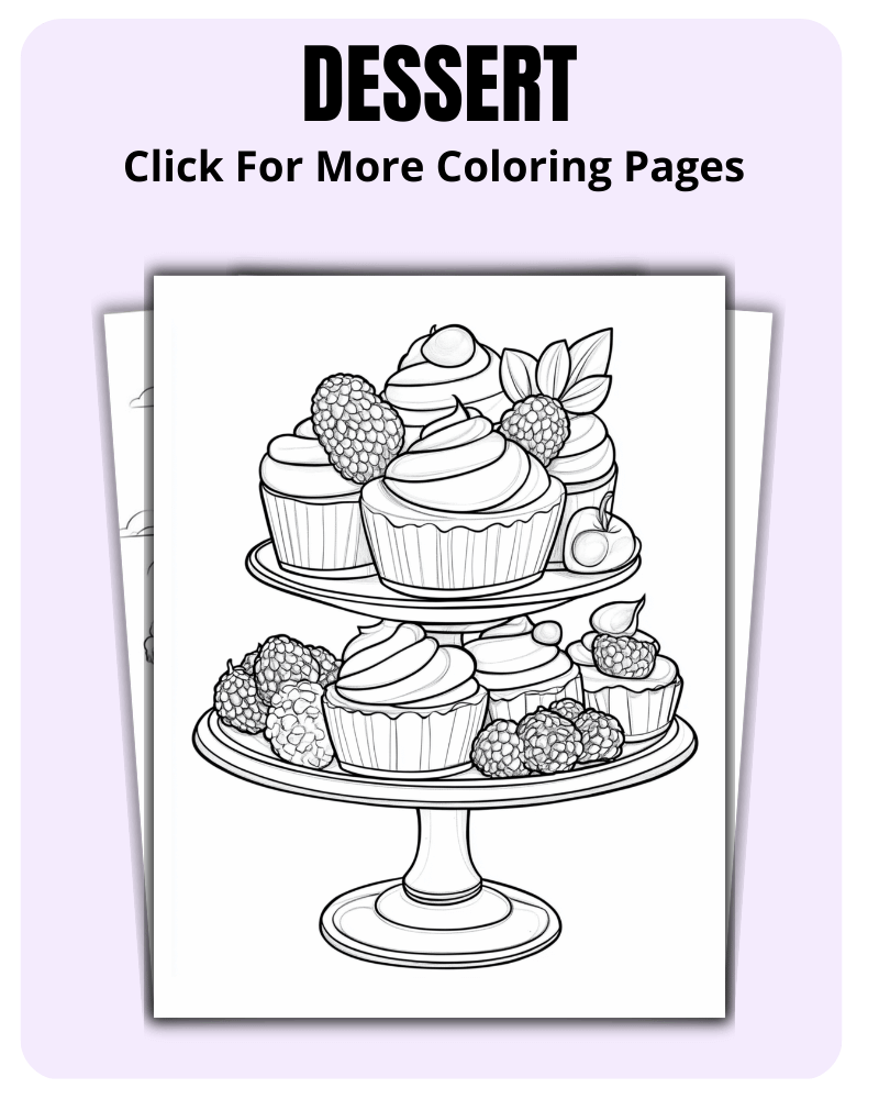 Dessert Coloring Pages For Food