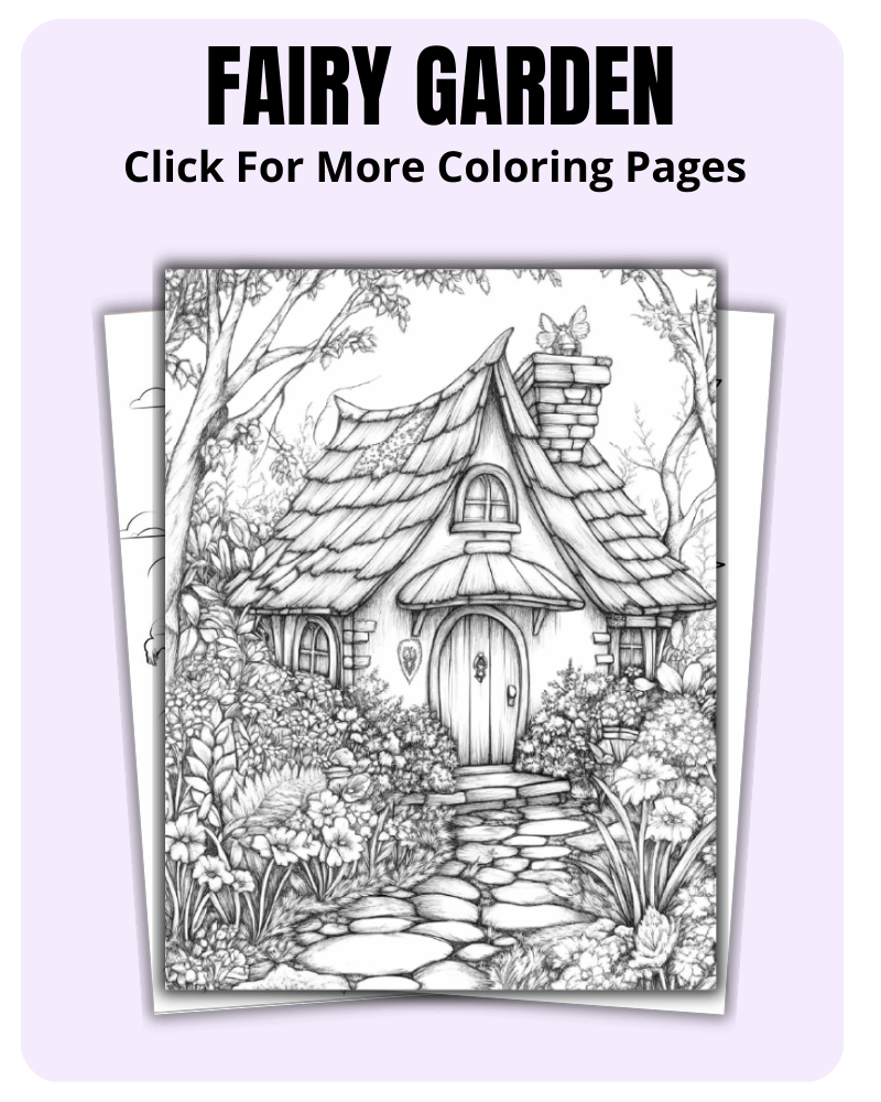 Fairy Garden Coloring Pages For Fantasy