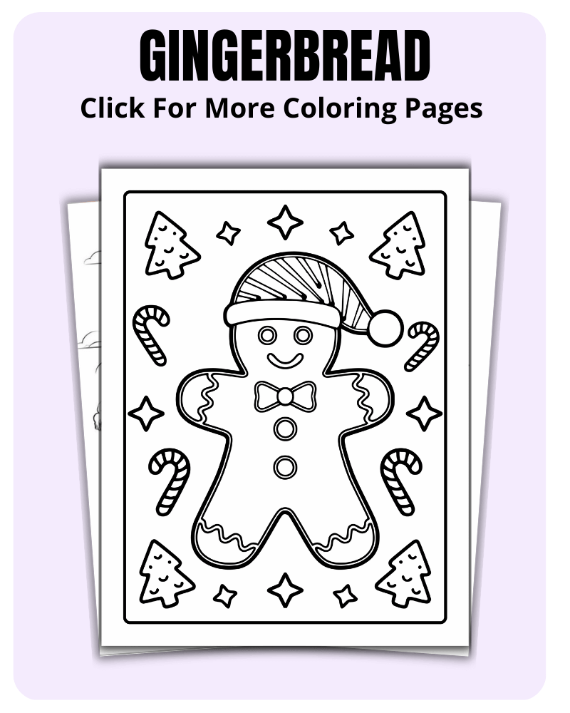 Gingerbread Christmas Coloring Pages For Holidays