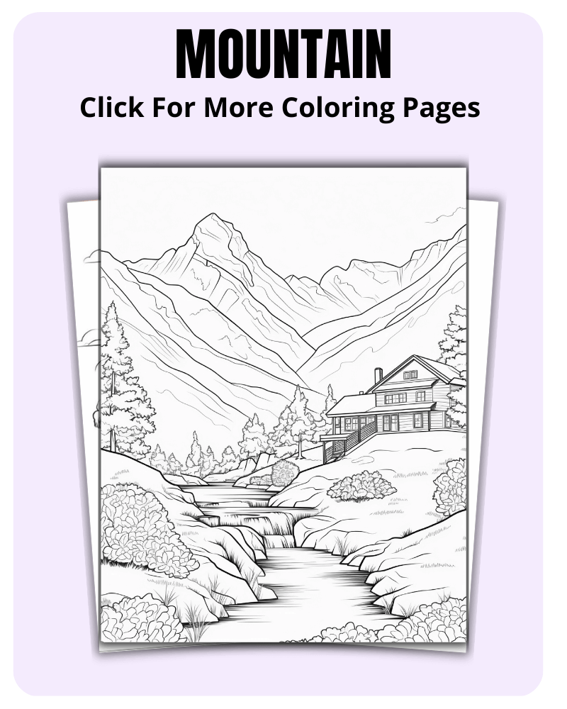 Mountain Coloring Pages For Nature