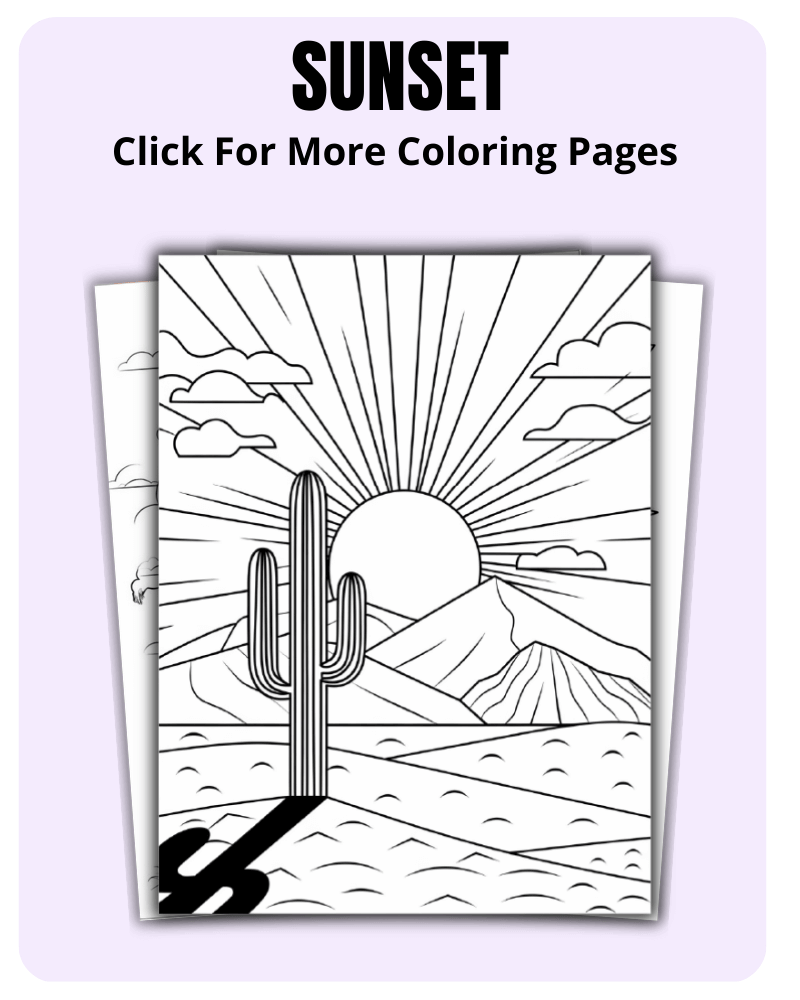Sunset Coloring Pages For Nature