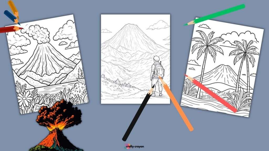 Volcano Coloring Pages (Free Printable PDFs)